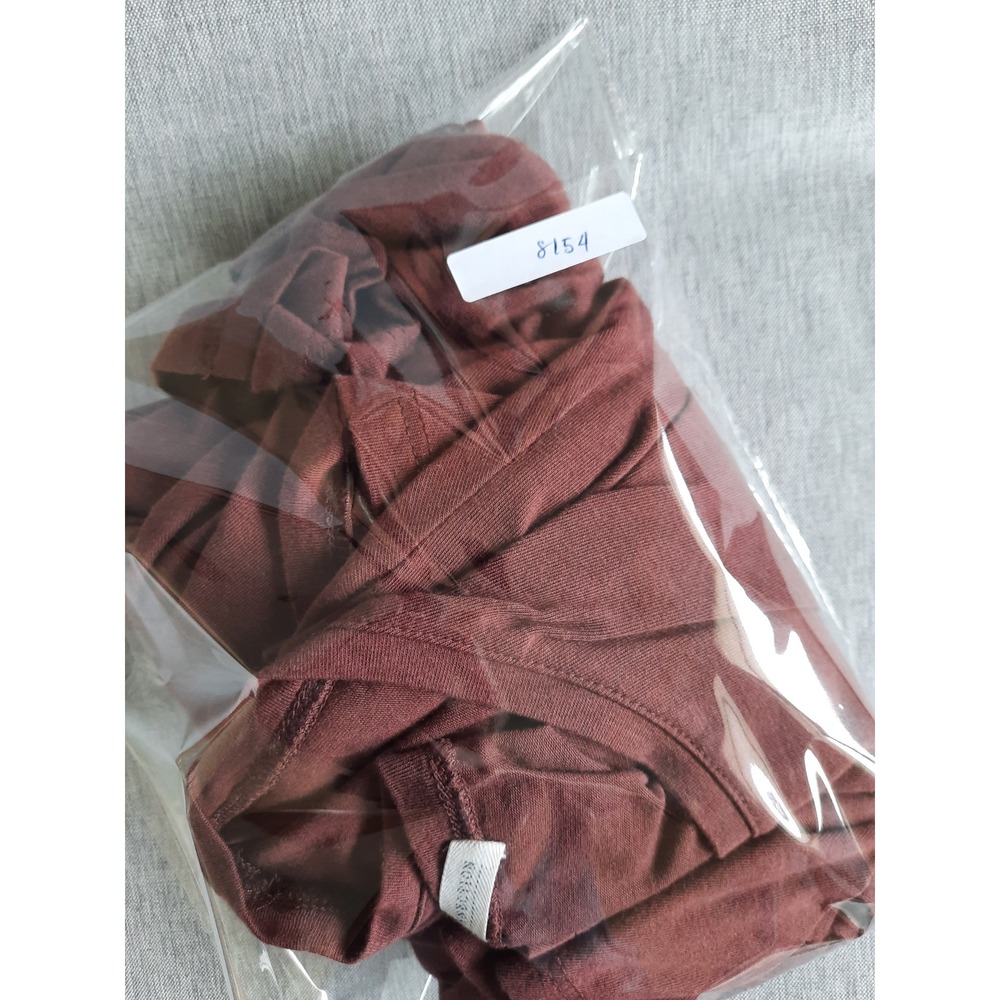 Peruvian Connection Women Large Mini Dress Choco Cotton Modal Pleated Round Neck - Picture 11 of 11
